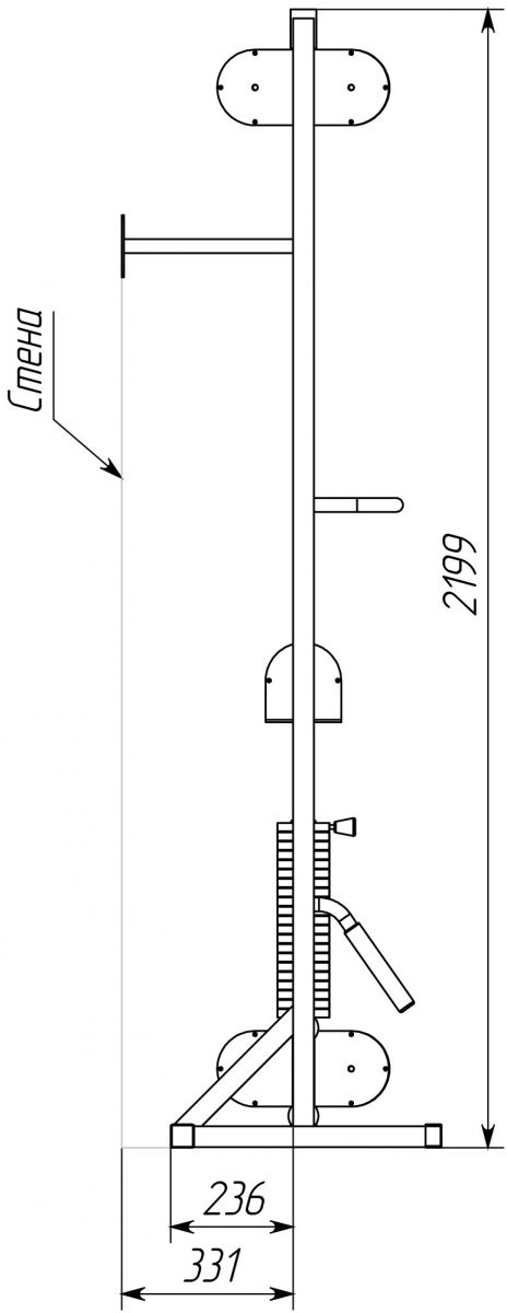 Схема тренажера Бубновского (МТБ) - вид cбоку